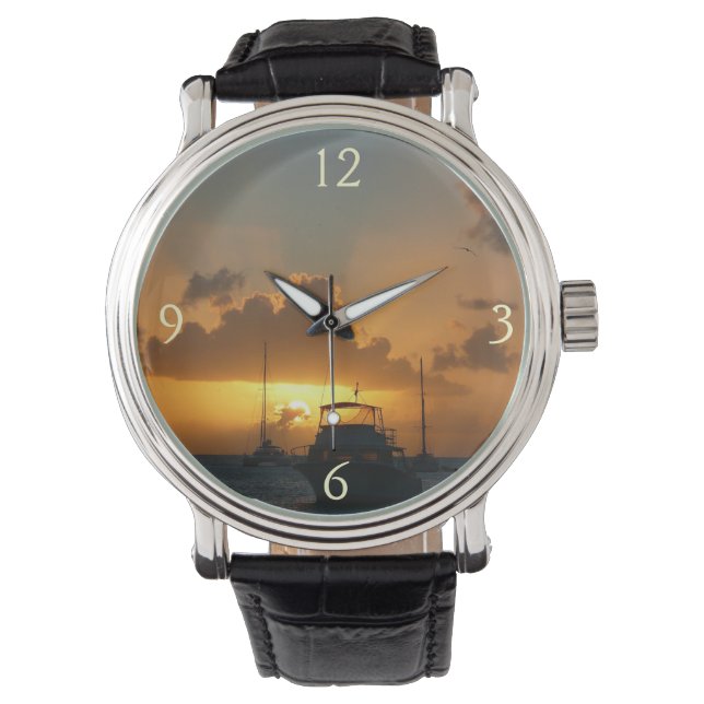 Ships and Sunset Tropical Seascape Watch (Front)