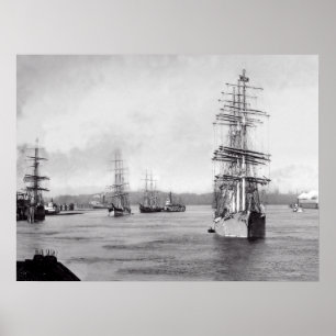 Ships at Portland Oregon Poster