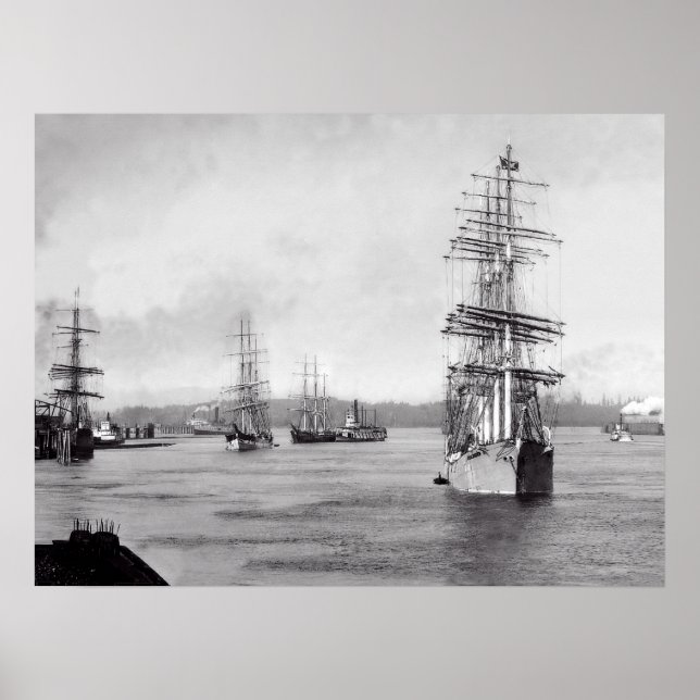 Ships at Portland Oregon Poster (Front)