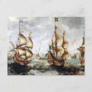 Ships at sea 1632 postcard