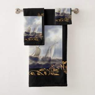 Ships at Sea 1660s Bath Towel Set