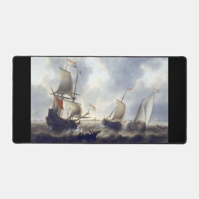 Ships at Sea 1660s Desk Mat (Front)