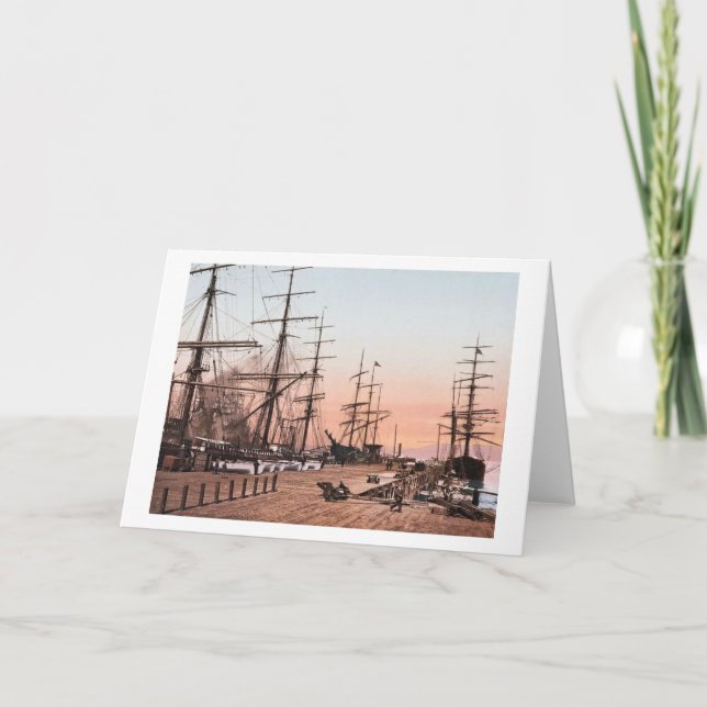 Ships at the Wharves at San Francisco circa 1900 Card (Front)