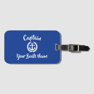 Ships captain and anchor luggage tag