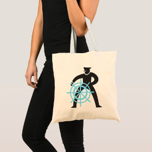 Ships Captain At The Helm Tote Bag