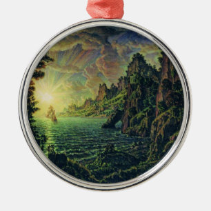 Ships: Evening Sun (by Konstantin Bogaevsky) Metal Ornament