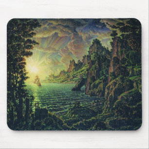 Ships: Evening Sun (by Konstantin Bogaevsky) Mouse Pad