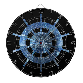 Ship's Helm Rust Metal Dartboard