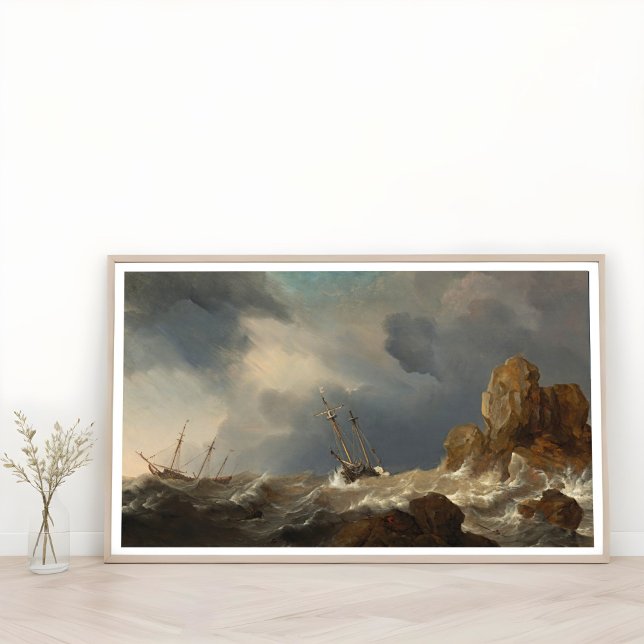 Ships in a Gale by Willem van de Velde the Younger Poster (Creator Uploaded)
