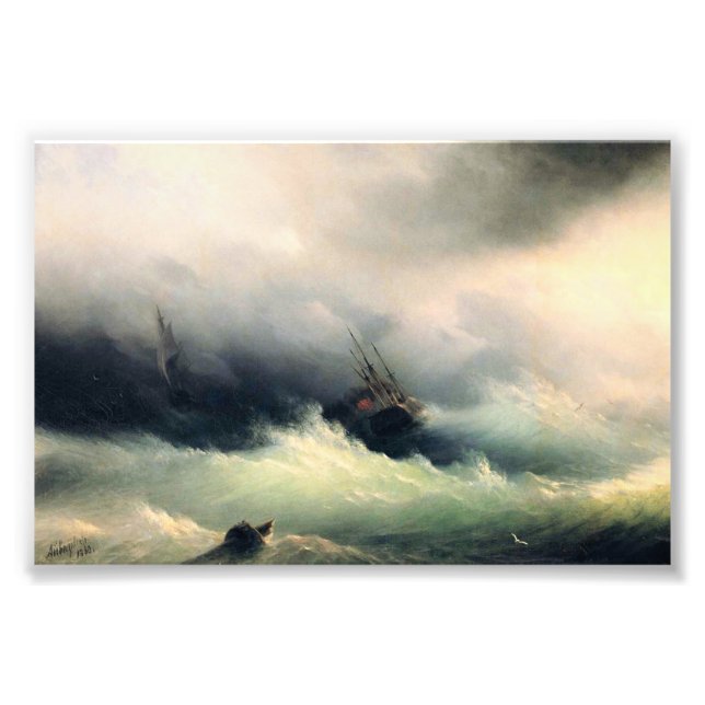 Ships in a Storm, Ivan Constantinovich Aivazovsky  Photo Print (Front)