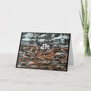 Ships in a Storm Painting by Alfred Fox Card