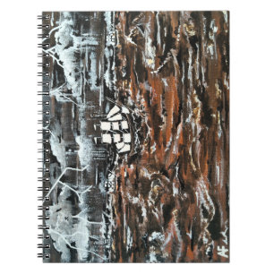 Ships in a Storm Painting by Alfred Fox Notebook