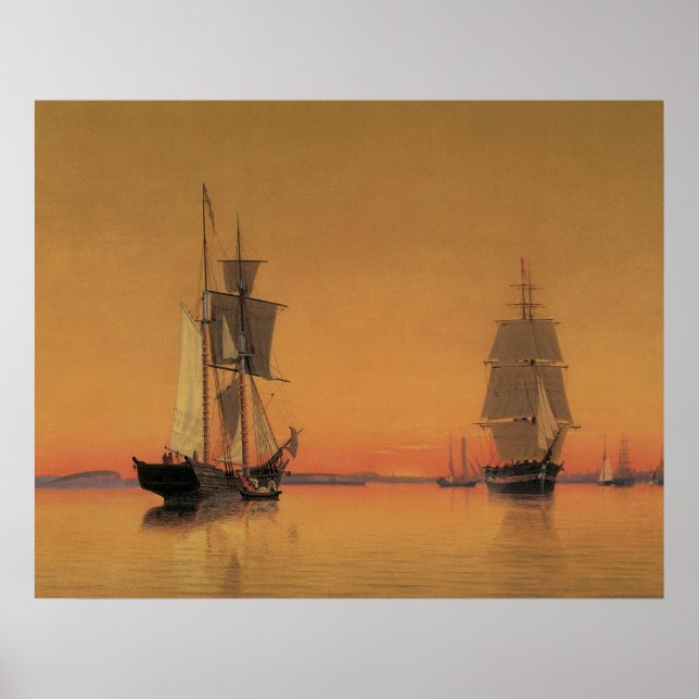 Ships in Boston Harbour at Twilight 1859 Poster (Front)