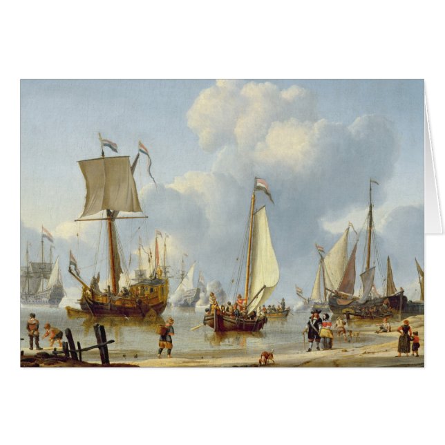 Ships in Calm Water with Figures by the Shore (Front Horizontal)