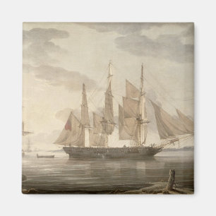 Ships in Harbour, 1805 (oil on canvas) Magnet