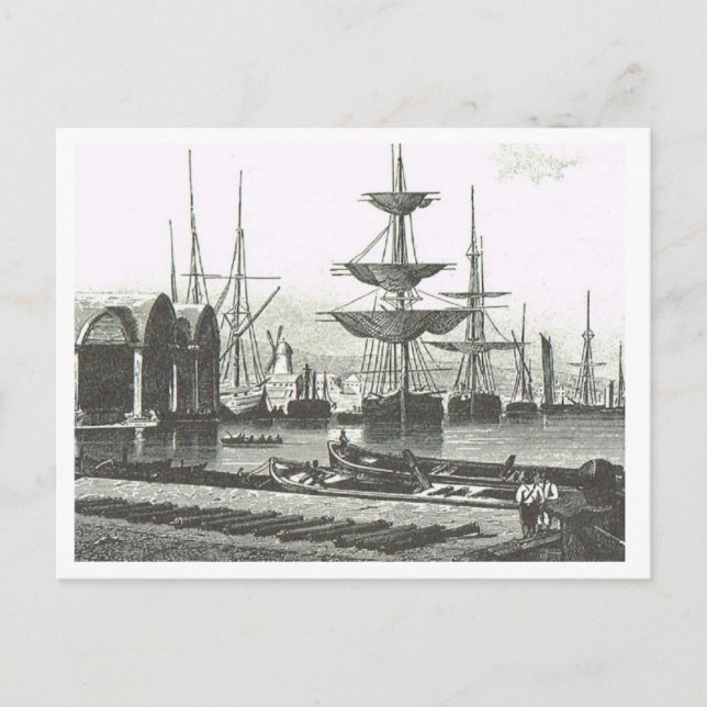 Ships in port postcard (Front)