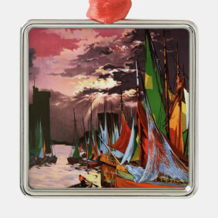 Ships in the Port of La Rochelle Art Metal Ornament