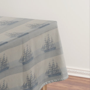 Ships Nautical Marine Sailboat Sailing Decor Tablecloth