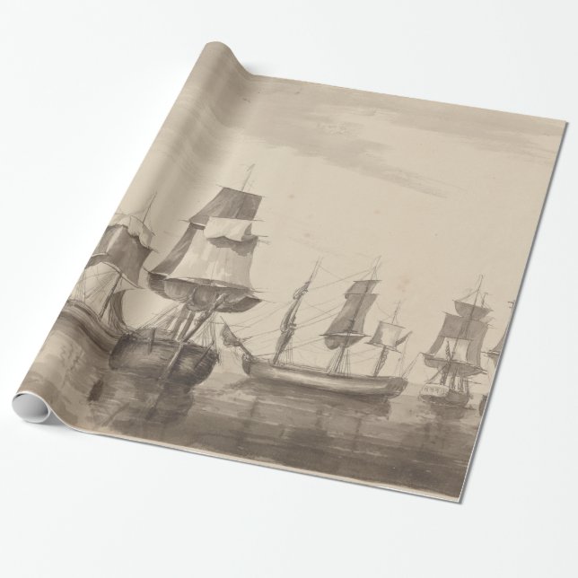 Ships of 26th June 1776 Wrapping Paper (Unrolled)