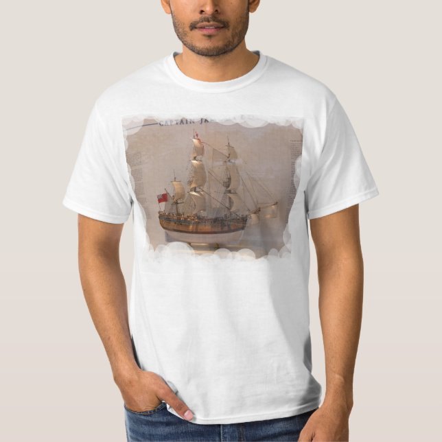 Ships of the explorers, Captain James Cook T-Shirt (Front)