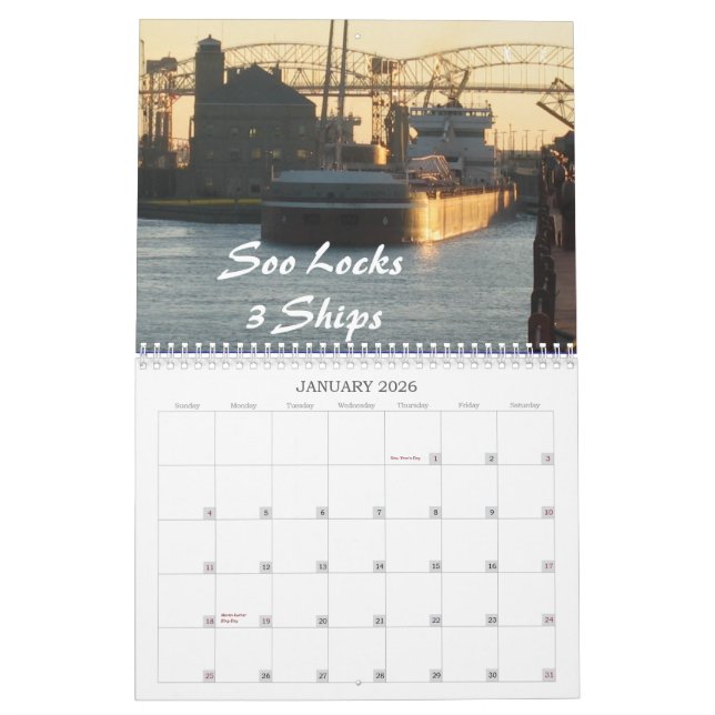 Ships of the, Great, Lakes Calendar (Jan 2026)