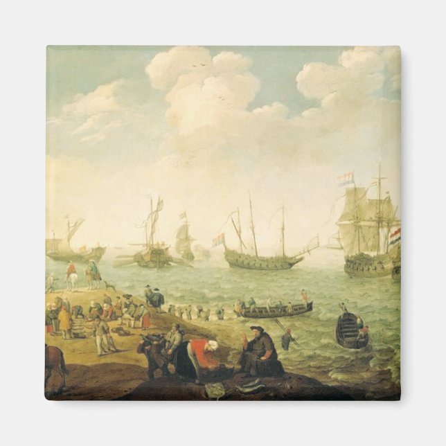 Ships on a Dutch roadstead  Magnet (Front)