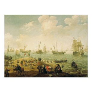 Ships on a Dutch roadstead Poster