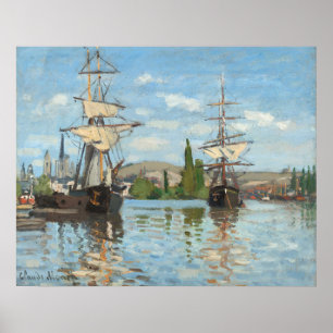 Ships Riding on the Seine - Claude Monet Fine Art Poster