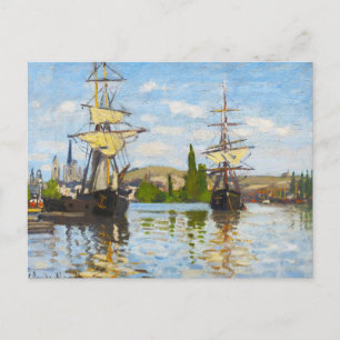 Ships Sailing on the Seine at Rouen Claude Monet Postcard