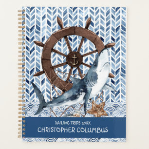 Ship's Steering Wheel And Shark Planner
