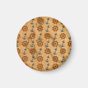 Ships Wheel And Anchor Magnet