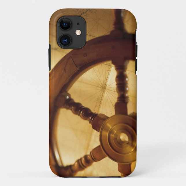 Ship'S Wheel And Map Case-Mate iPhone Case (Back)