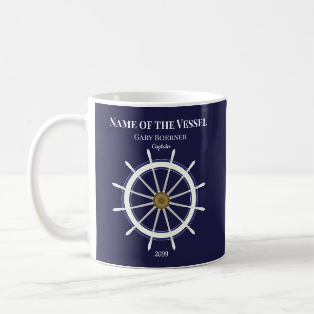 Ship's Wheel Captain Coffee Cup Mug (Left)