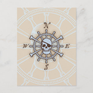 Ship's Wheel Compass Rose Postcard