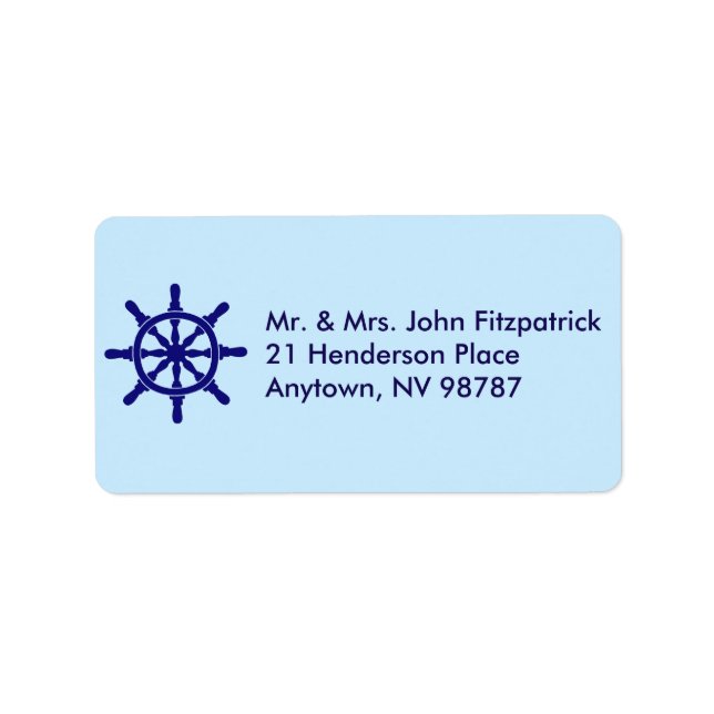 Ship's Wheel Nautical Theme Label (Front)