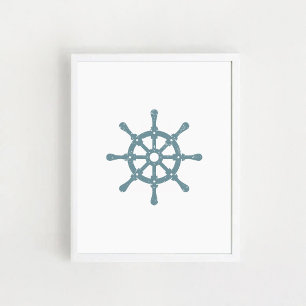 Ships Wheel Poster, Nursery Wall Art