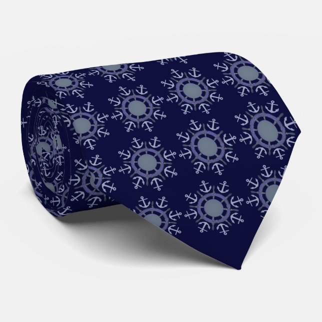 ships wheel sailing tie (Rolled)