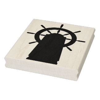 Ship's Wheel Silhouette Rubber Art Stamp
