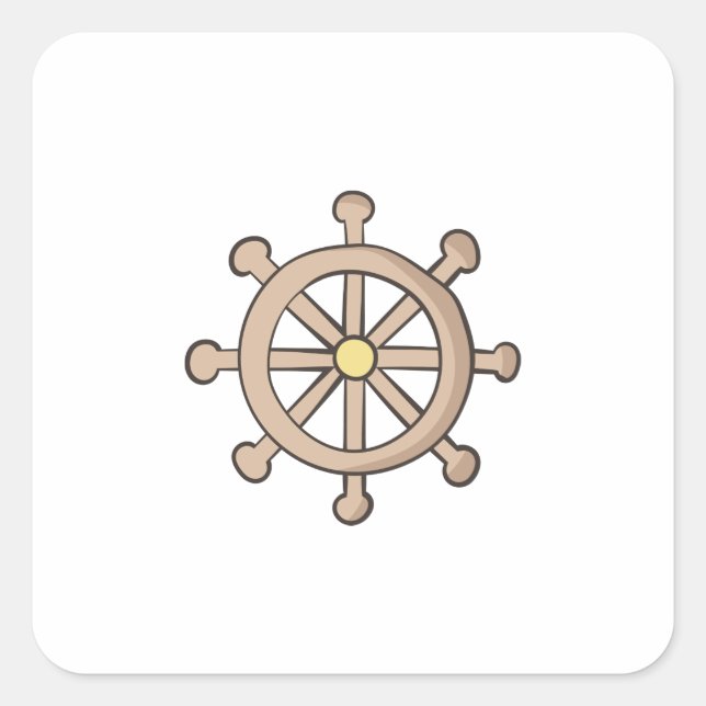 Ship's Wheel Square Sticker (Front)