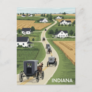Shipshewana Indiana Amish County Postcard