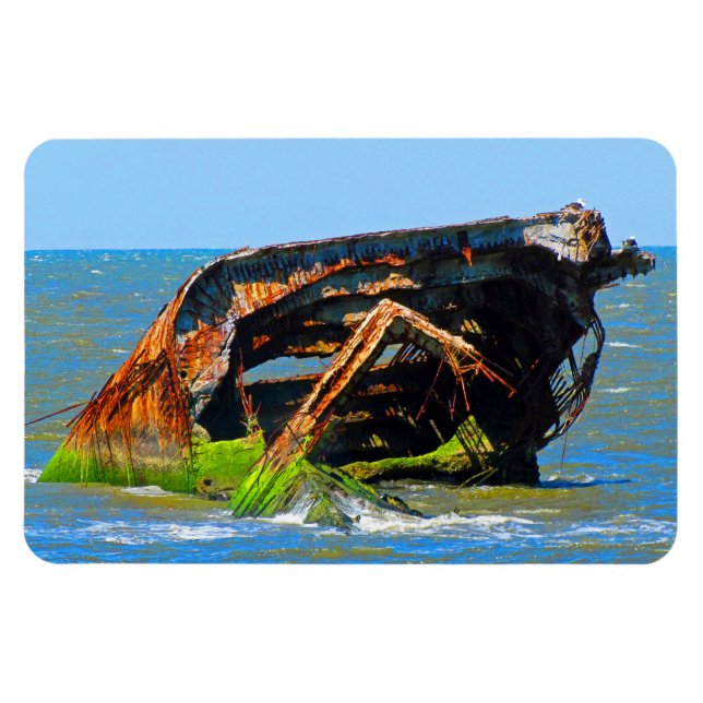 Shipwreck Abstract Blue Magnet (Horizontal)