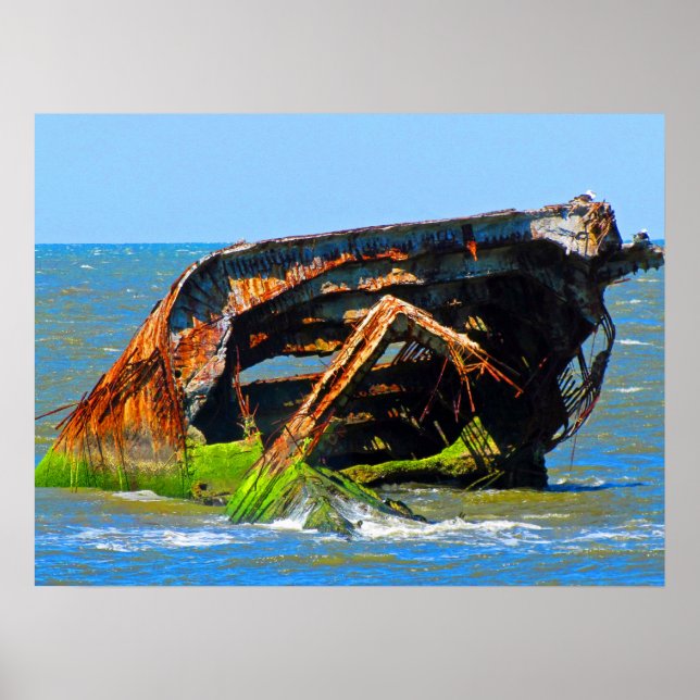 Shipwreck Abstract Blue Poster (Front)