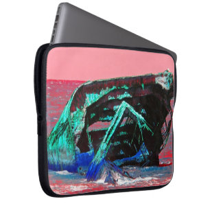 Shipwreck Abstract Pink Laptop Sleeve
