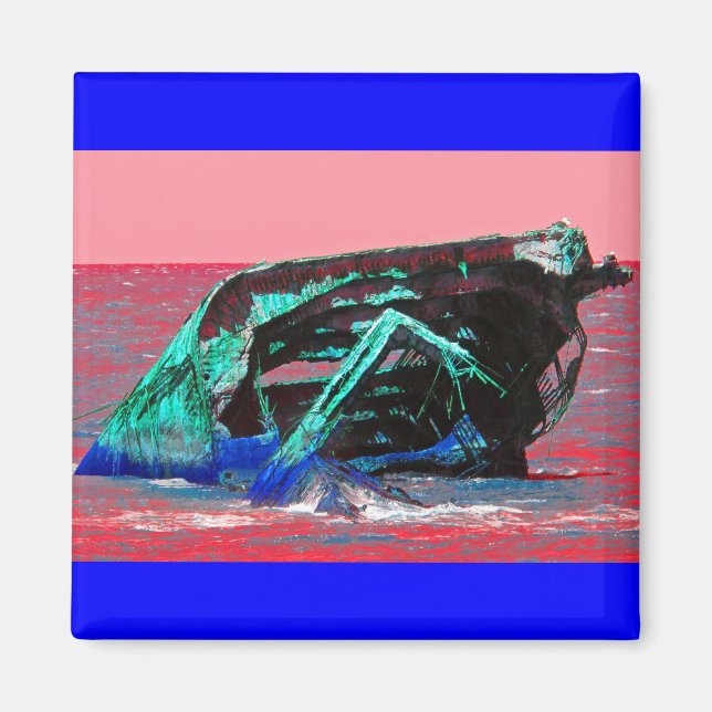Shipwreck Abstract Pink Magnet (Front)
