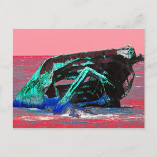 Shipwreck Abstract Pink Postcard