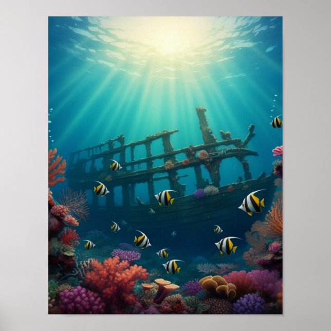 Shipwreck and sunbeams poster (Front)