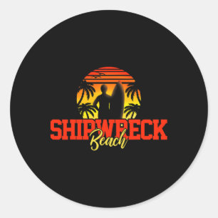 Shipwreck Beach Classic Round Sticker