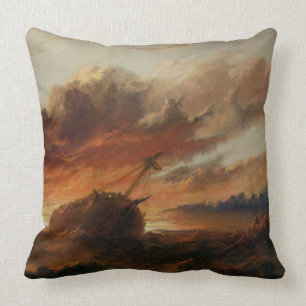 Shipwreck, c.1850 (oil on canvas) cushion