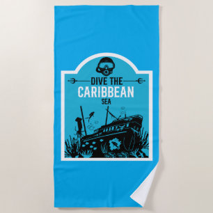 Shipwreck Diving Caribbean Beach Towel