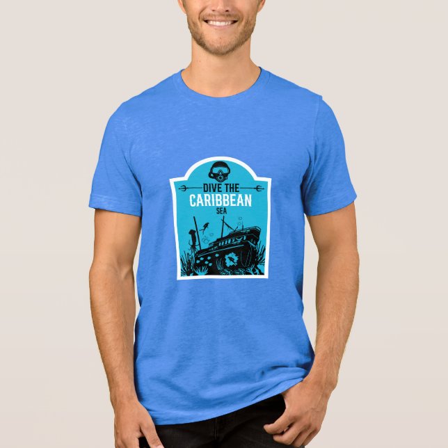 Shipwreck Diving Caribbean  Tri-Blend Shirt (Front)